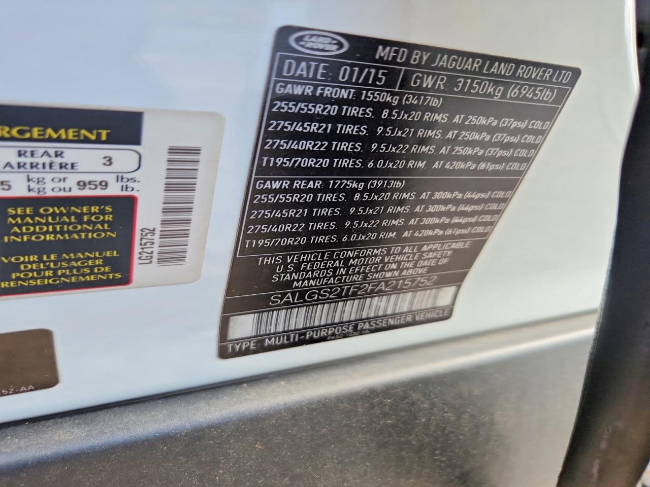 2015 LAND ROVER RANGE ROVER SUPERCHARGED photo 25