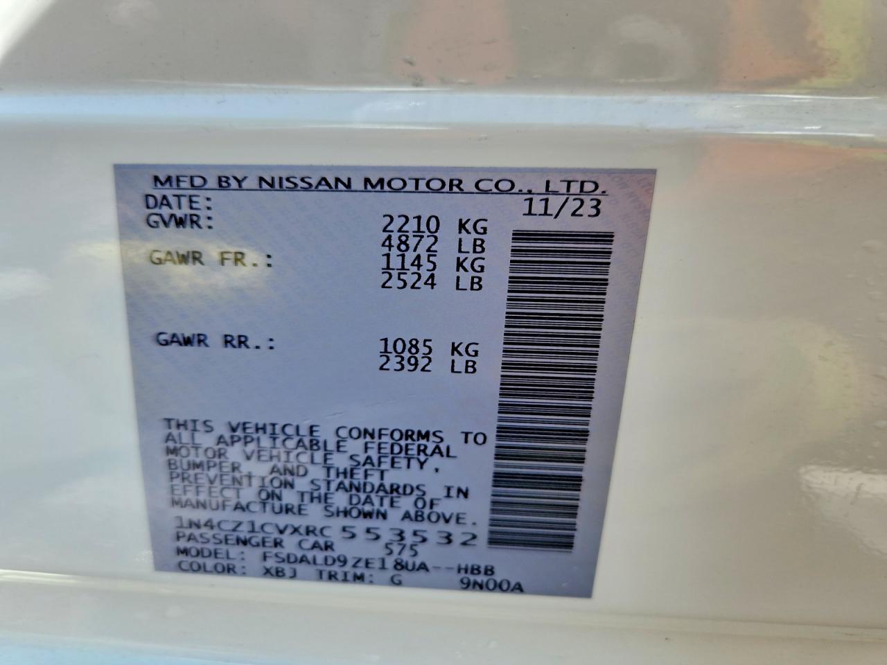 2024 NISSAN LEAF SV PLUS photo 27