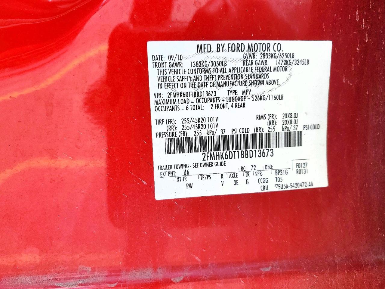 2011 FORD FLEX LIMITED photo 25