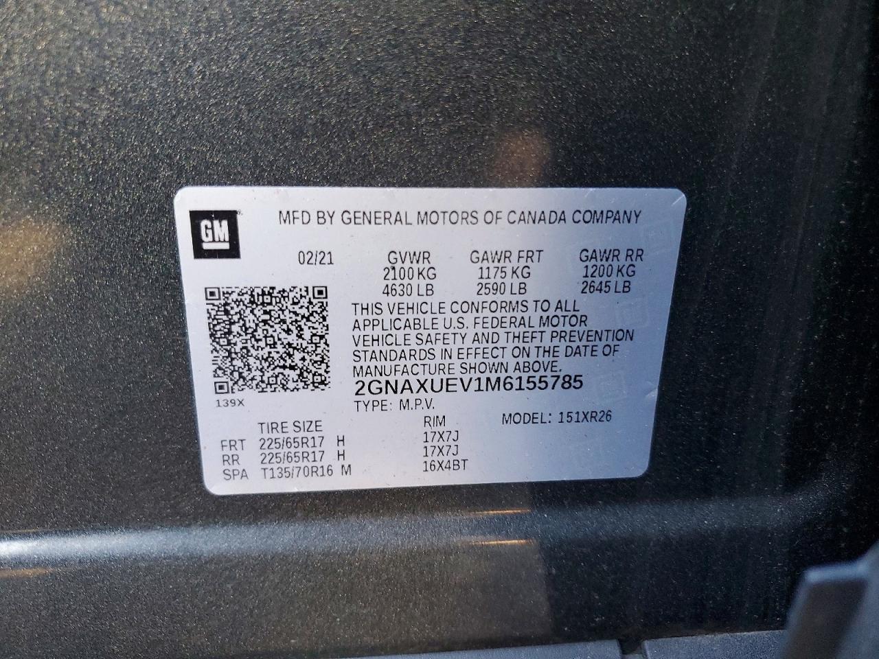 2021 CHEVROLET EQUINOX LT photo 12