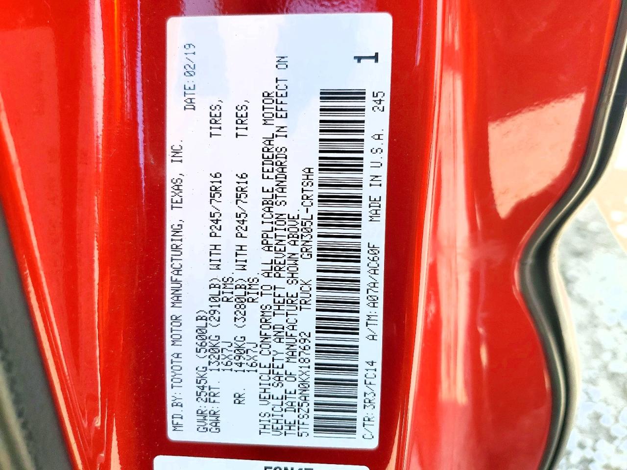 2019 TOYOTA TACOMA SR5 V6 photo 34