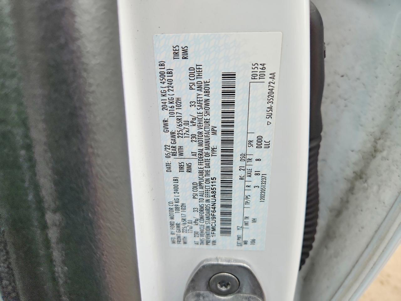 2022 FORD ESCAPE S photo 13