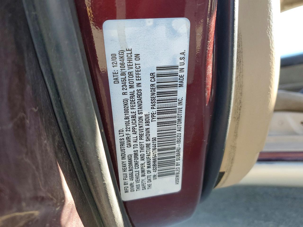 2001 SUBARU LEGACY OUTBACK photo 14