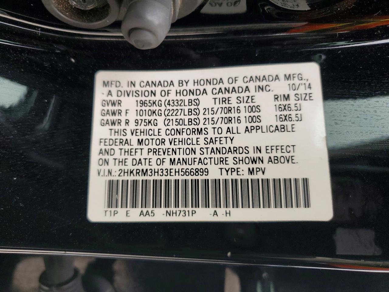 2014 HONDA CR-V LX photo 37