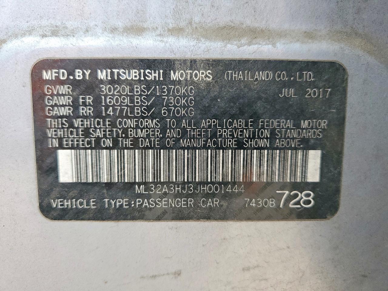 2018 MITSUBISHI MIRAGE ES photo 23