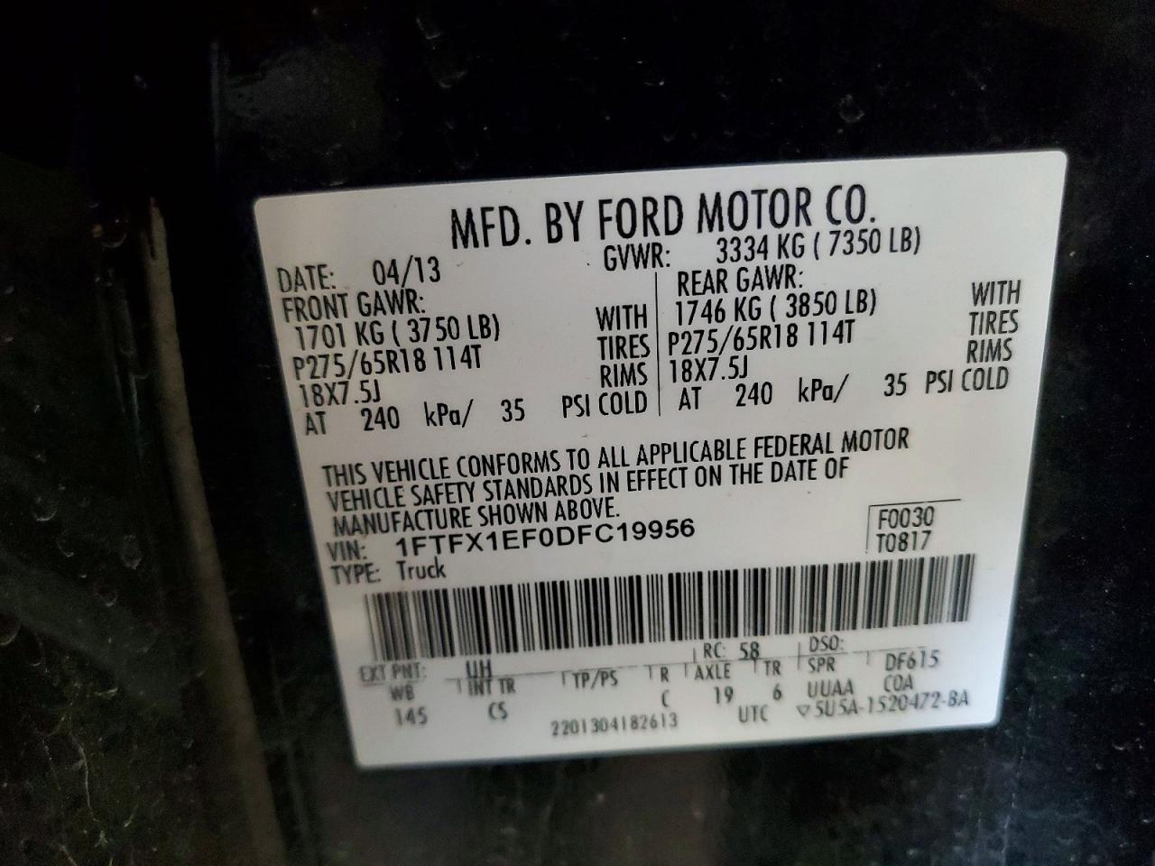 2013 FORD F150 SUPER CAB photo 34