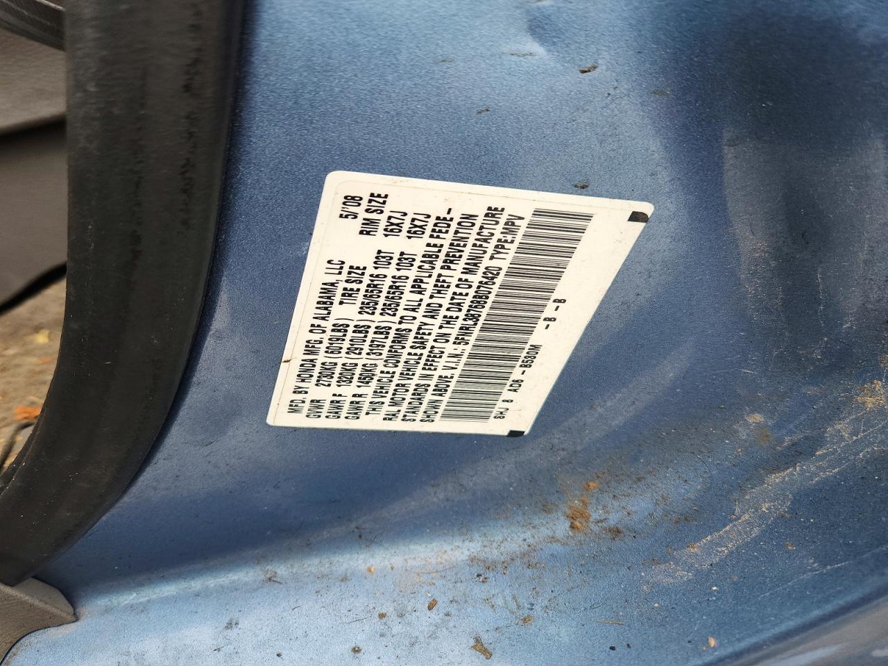 2008 HONDA ODYSSEY EXL photo 25