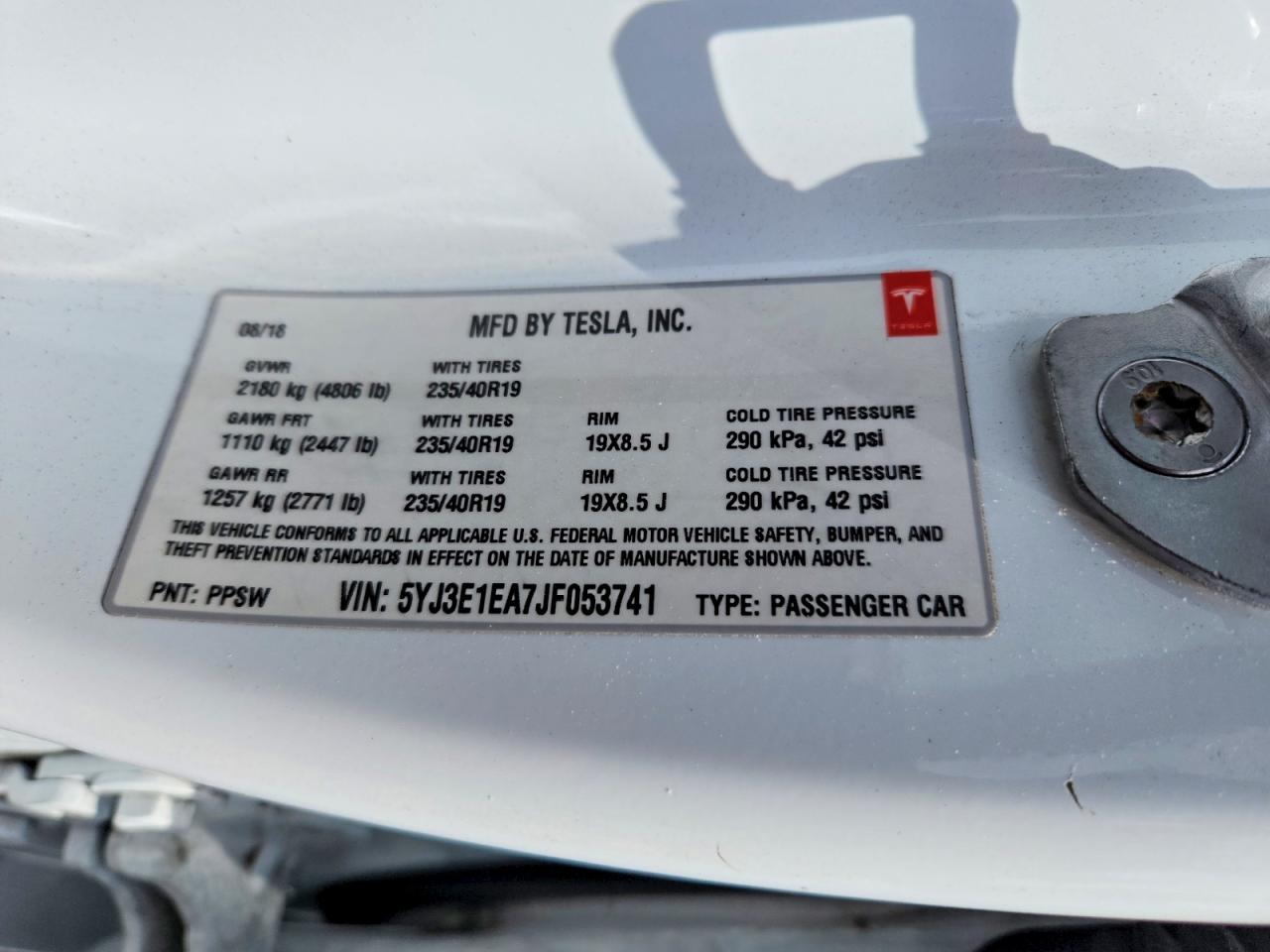 2018 TESLA MODEL 3 photo 23