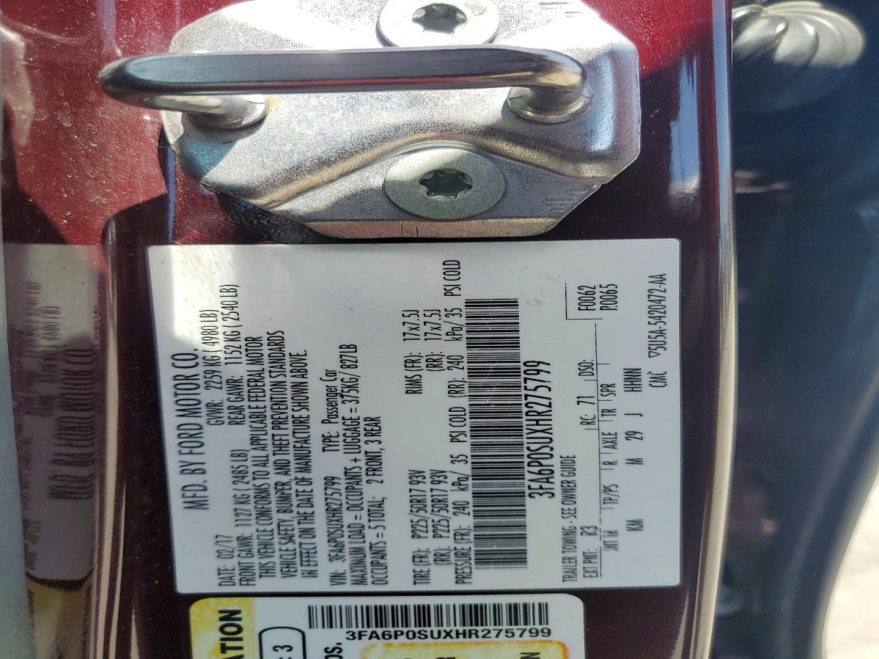 2017 FORD FUSION TITANIUM PHEV photo 23