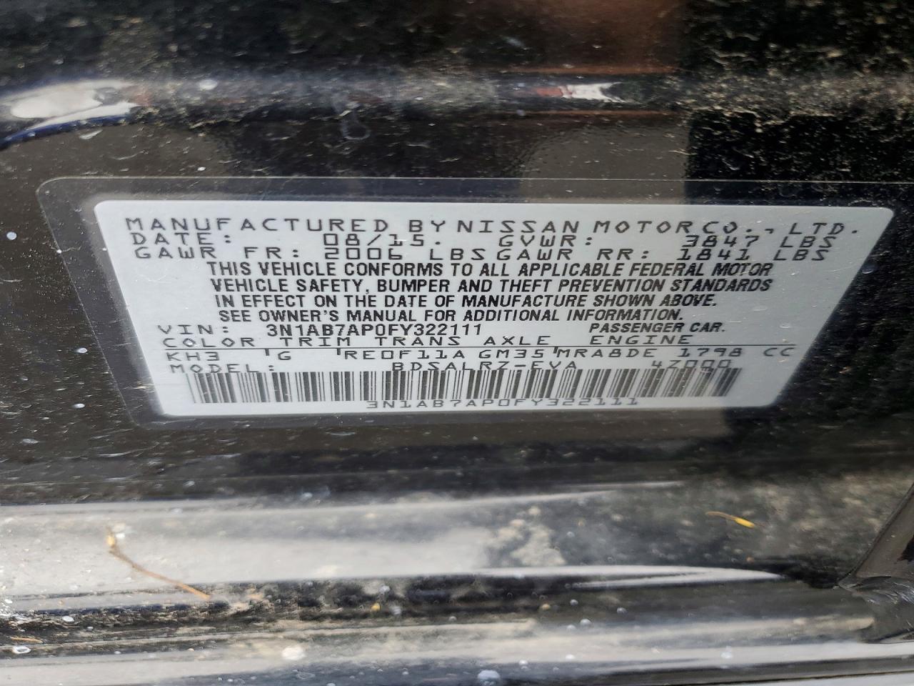 2015 NISSAN SENTRA SR photo 23