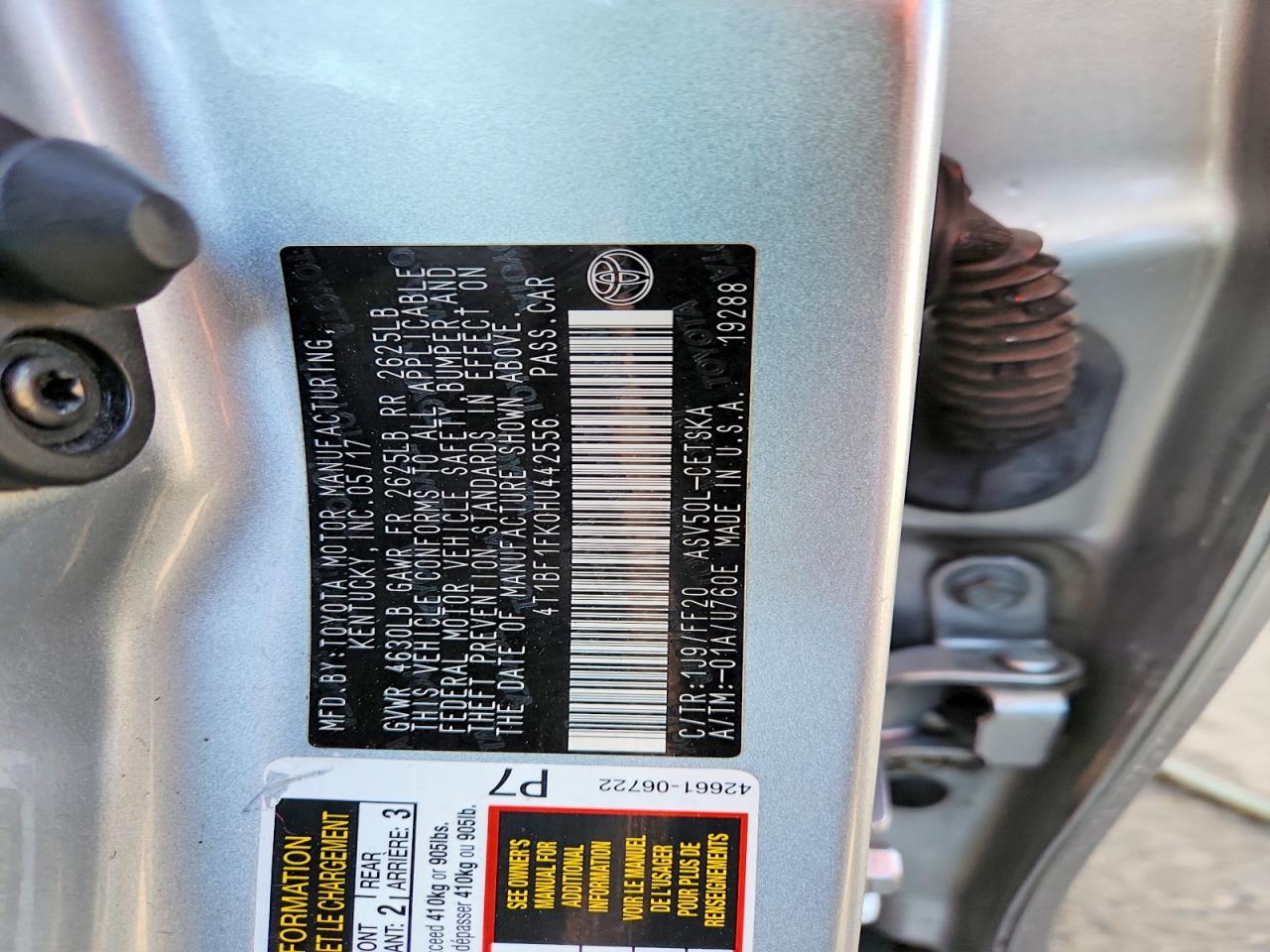 2017 TOYOTA CAMRY SE photo 13