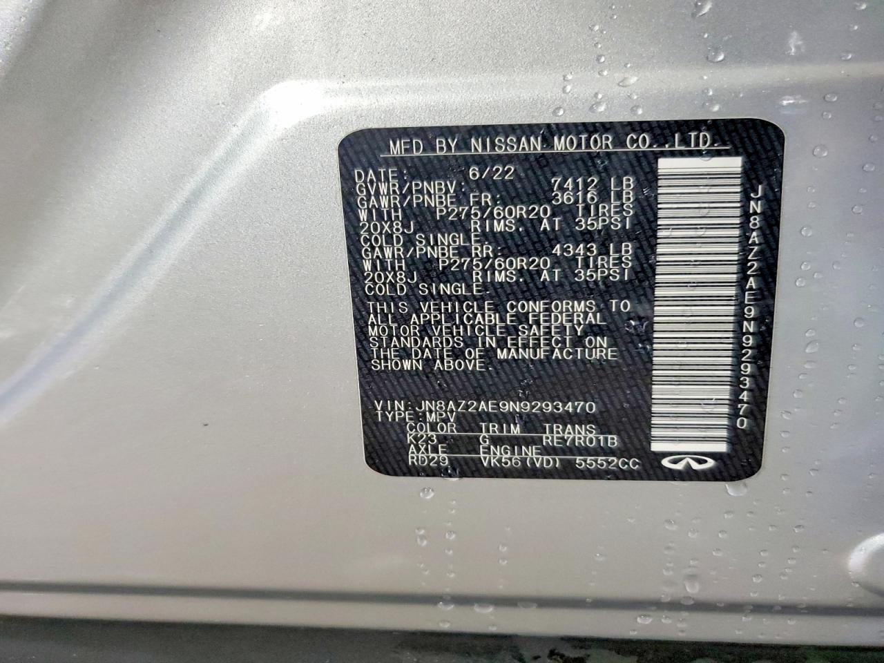 2022 INFINITI QX80 LUXE photo 34