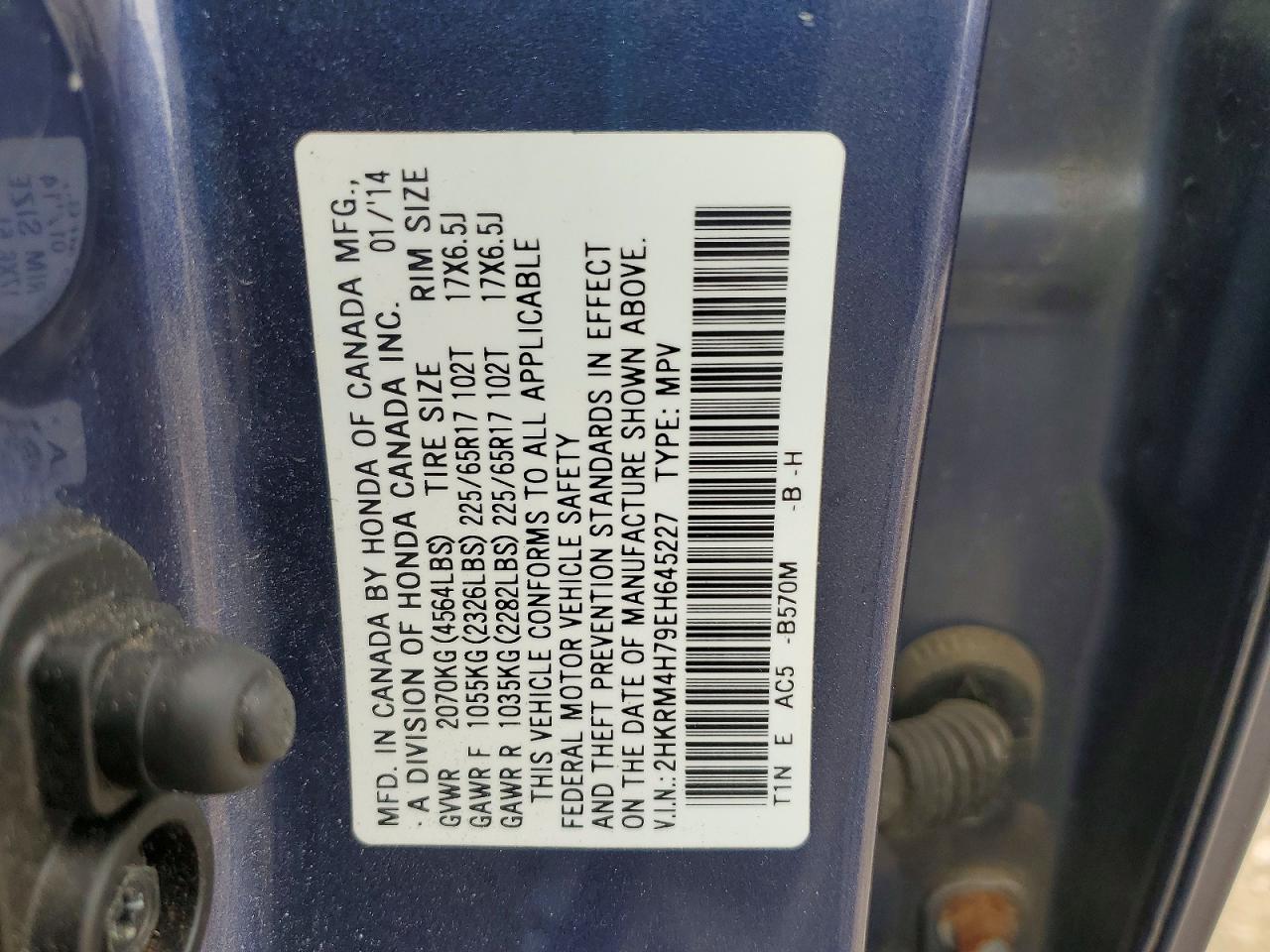 2014 HONDA CR-V EXL photo 13