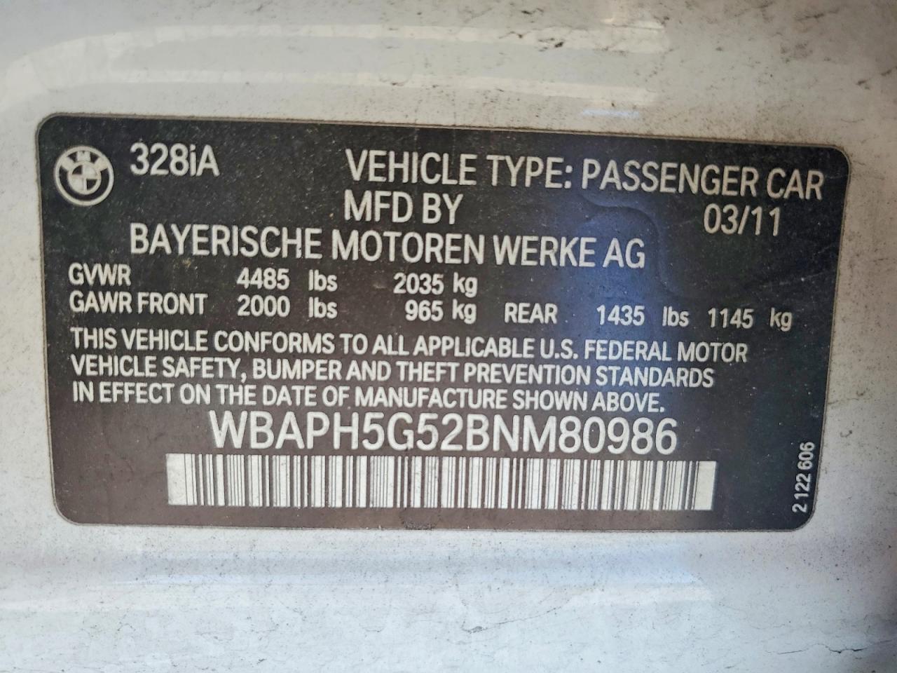 2011 BMW 328 I SULEV photo 23