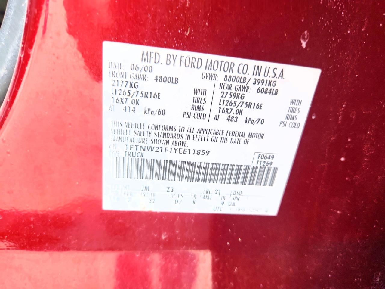 2000 FORD F250 SUPER DUTY photo 23