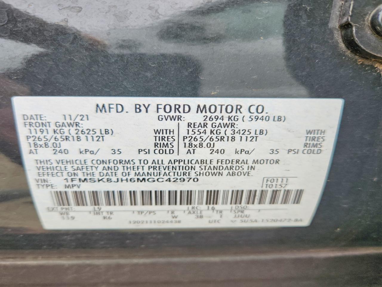2021 FORD EXPLORER TIMBERLINE photo 25