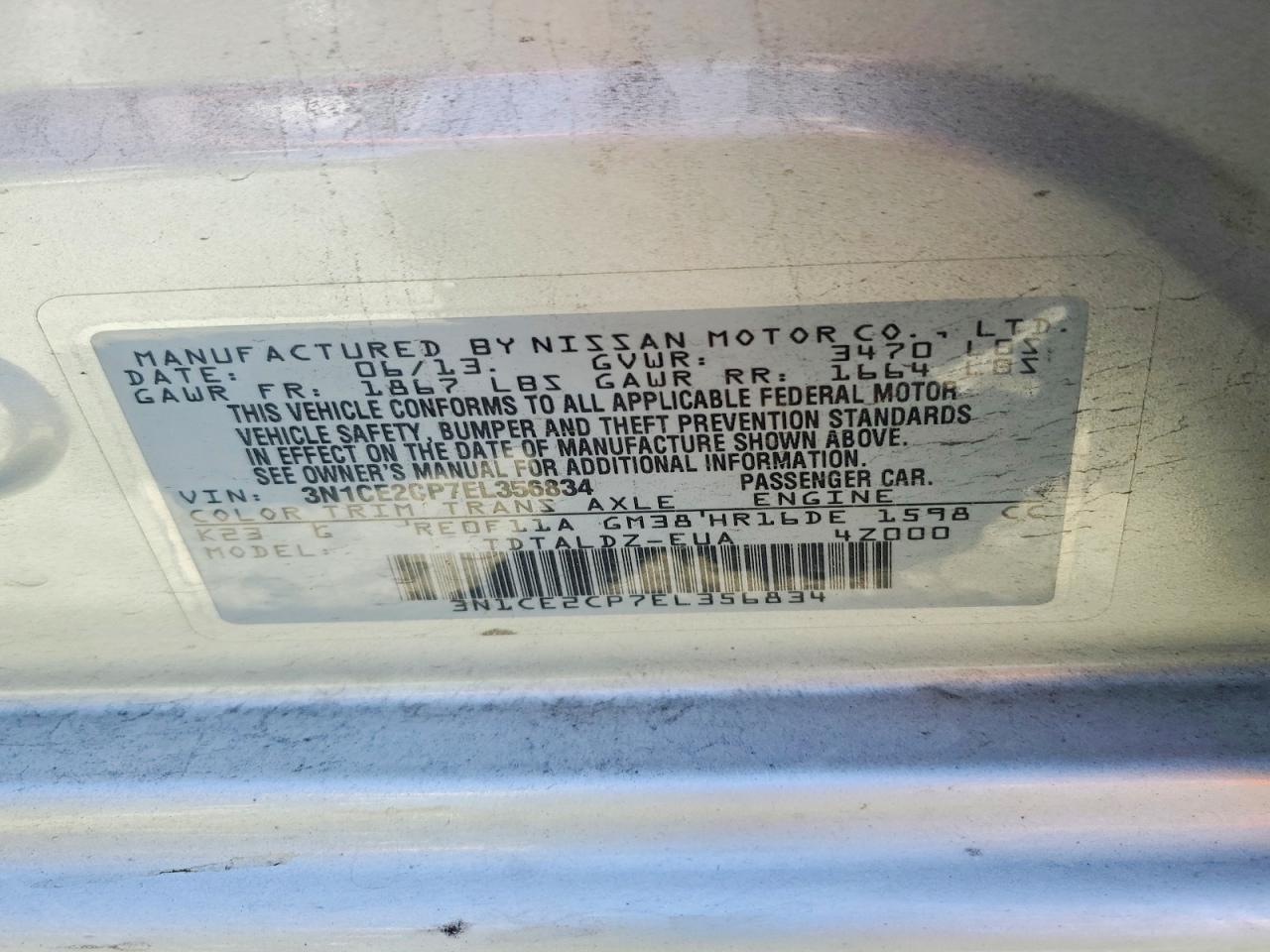 2014 NISSAN VERSA NOTE SV photo 23