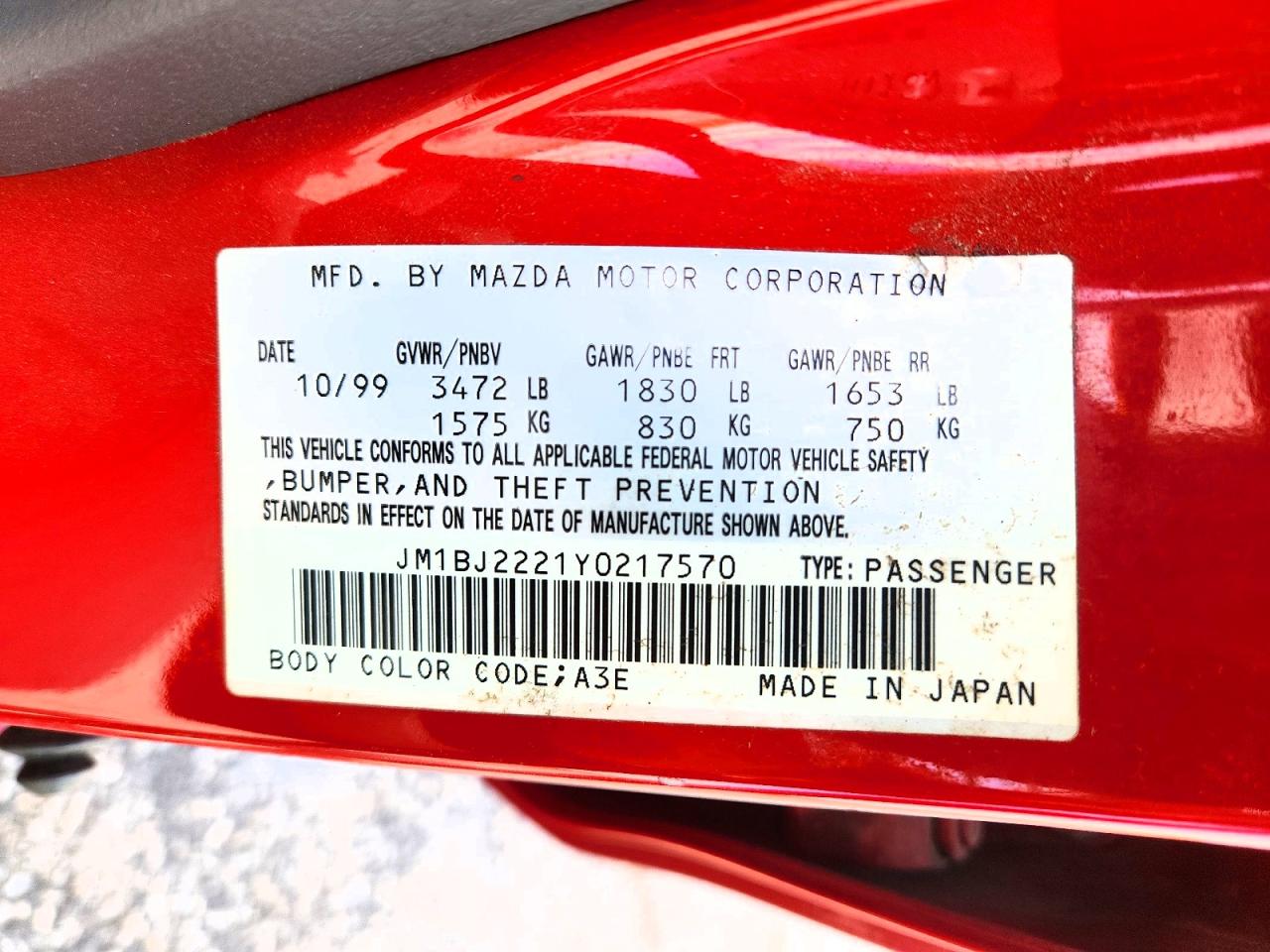 2000 MAZDA PROTEGE DX photo 25