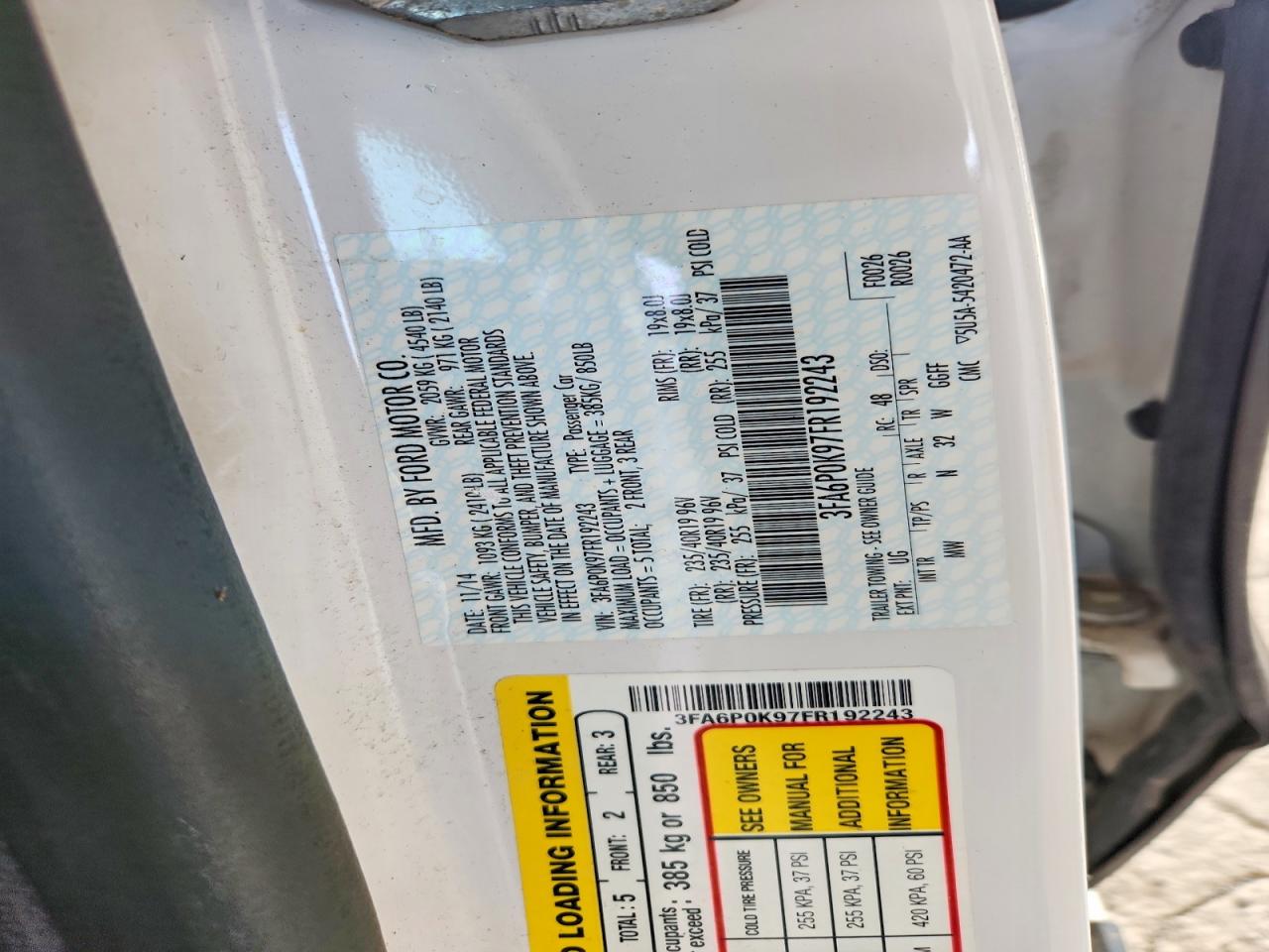 2015 FORD FUSION TITANIUM photo 34