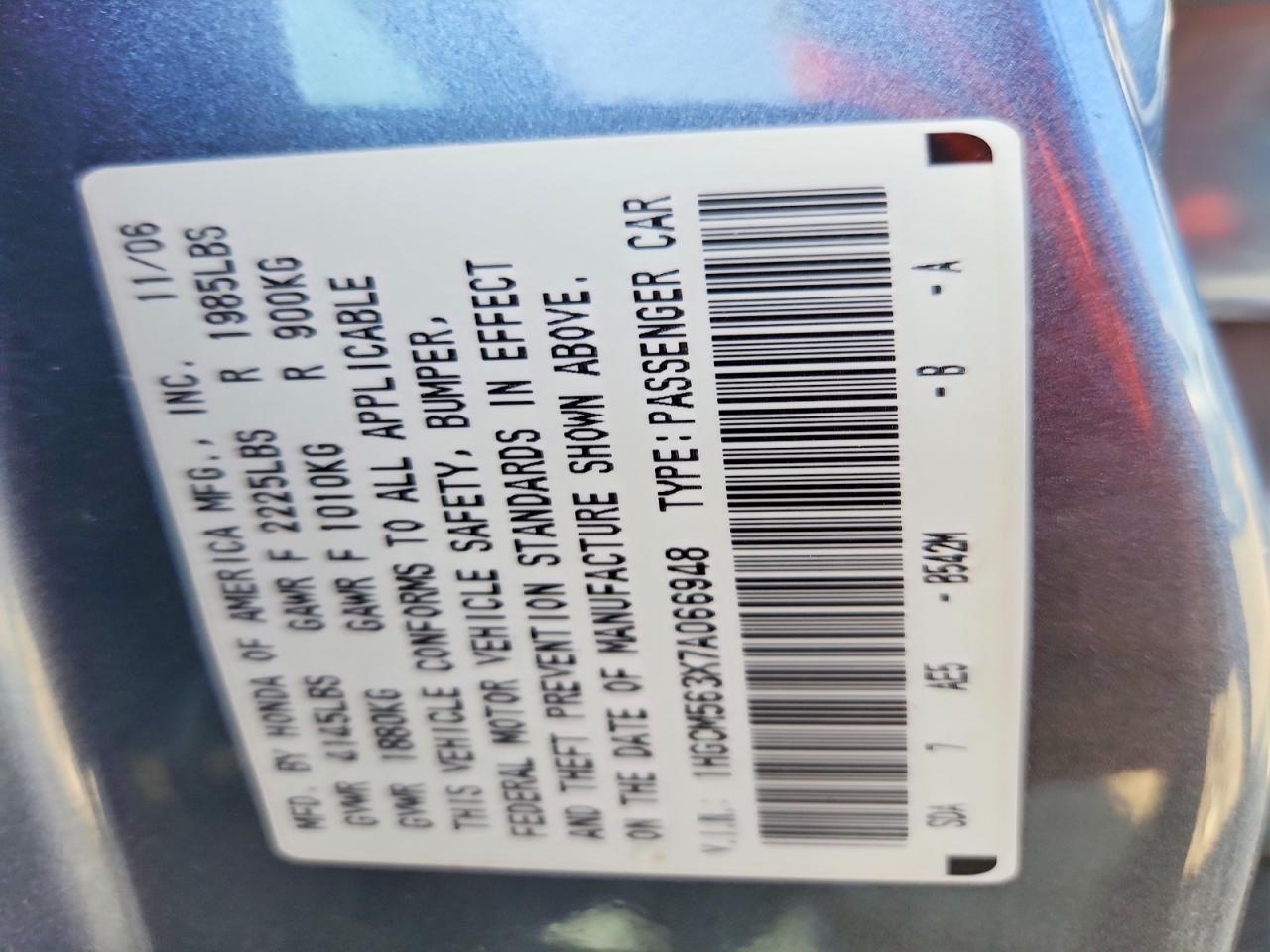 2007 HONDA ACCORD SE photo 34