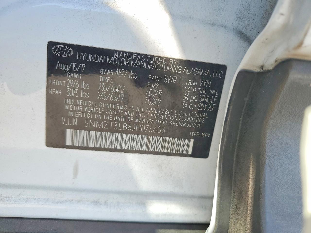 2018 HYUNDAI SANTA FE SPORT 2.4L photo 23