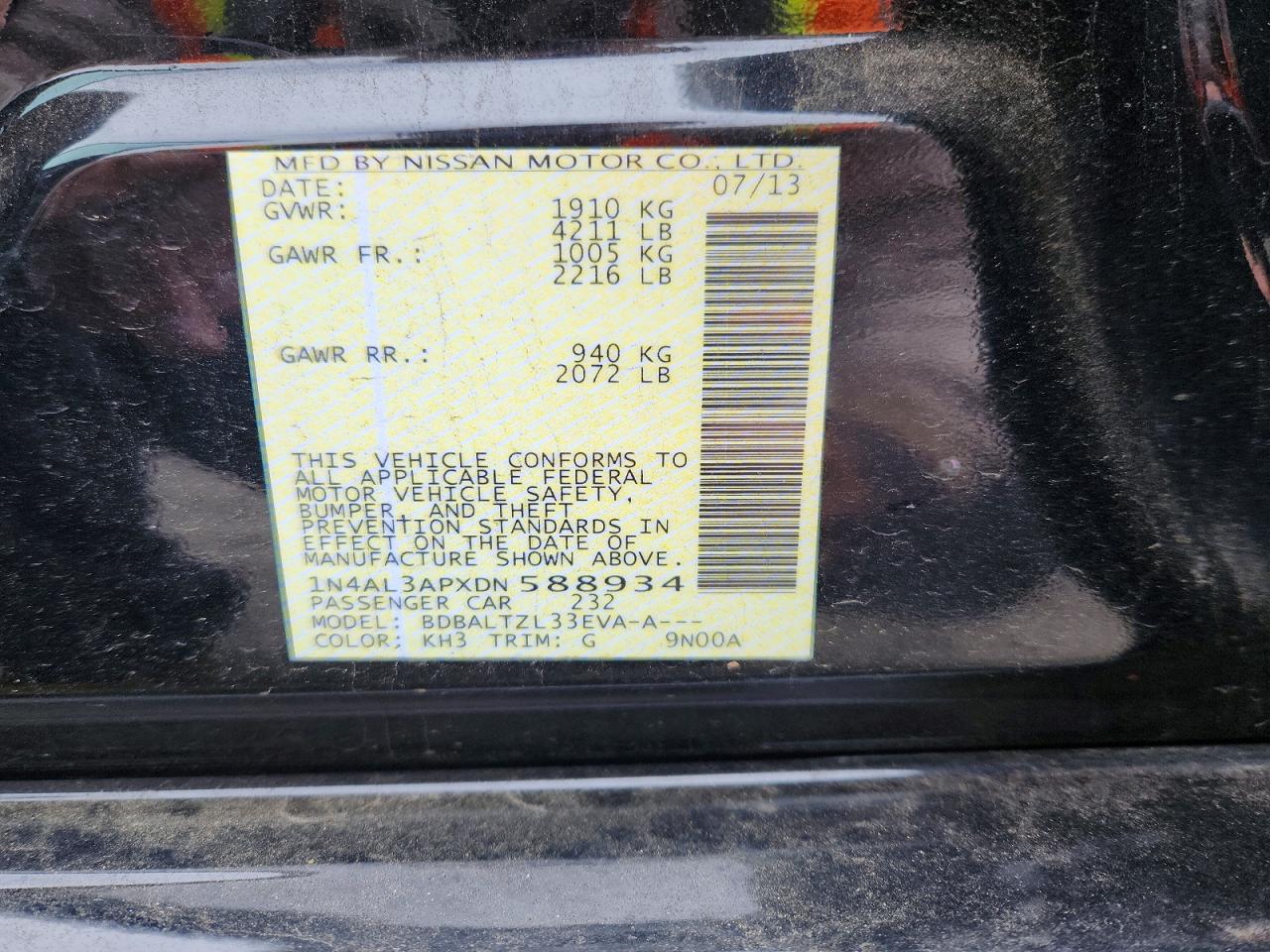 2013 NISSAN ALTIMA 2.5 photo 23