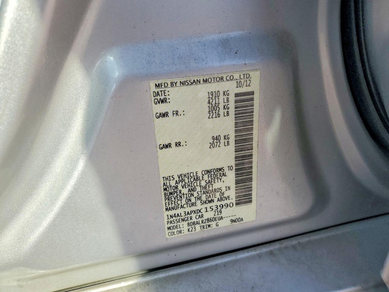 2013 NISSAN ALTIMA 2.5 photo 23
