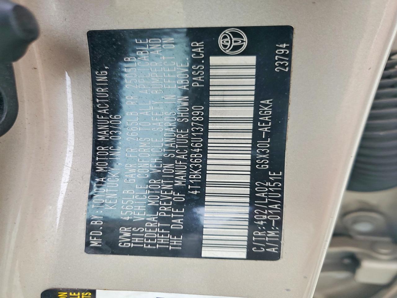 2006 TOYOTA AVALON XLS photo 23