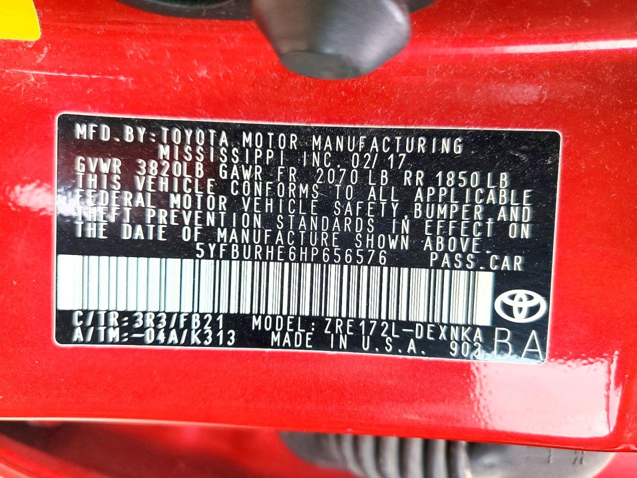 2017 TOYOTA COROLLA LE photo 34