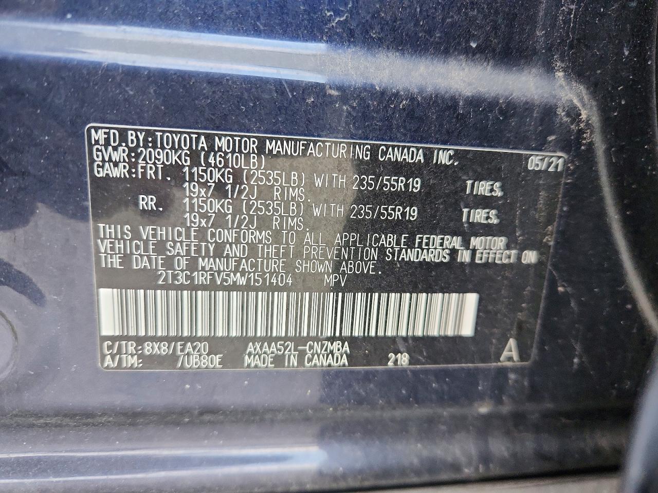 2021 TOYOTA RAV4 XLE PREMIUM photo 13