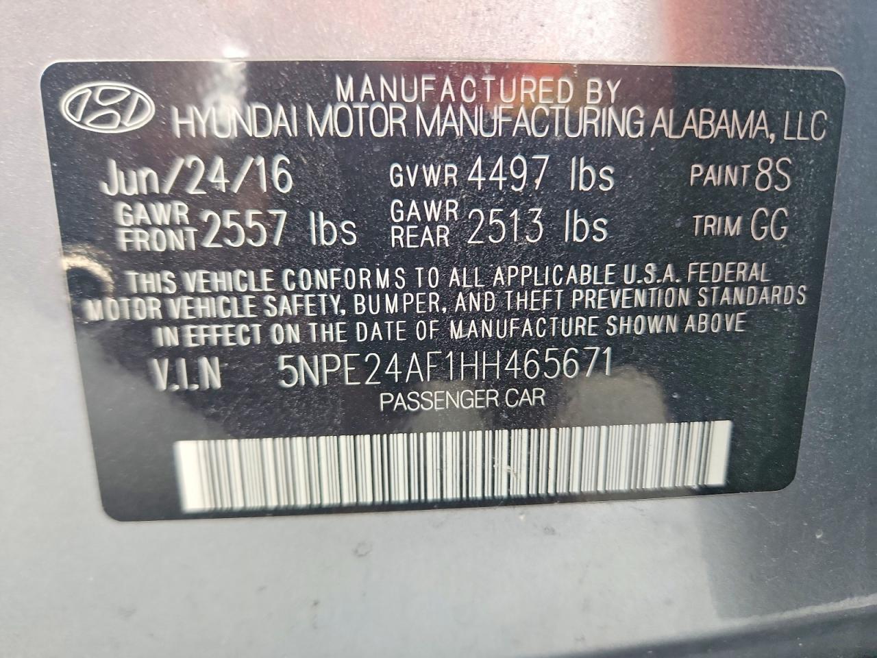 2017 HYUNDAI SONATA BASE photo 23