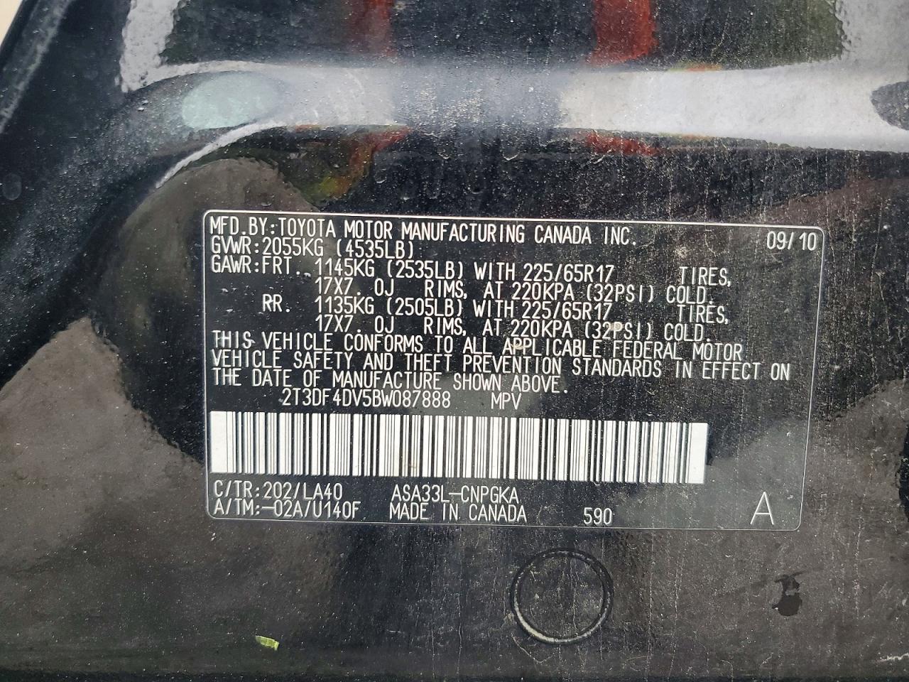 2011 TOYOTA RAV4 LIMITED photo 25