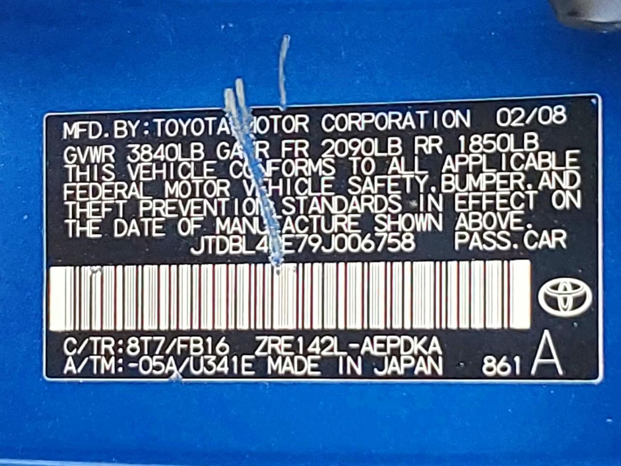 2009 TOYOTA COROLLA BASE photo 34