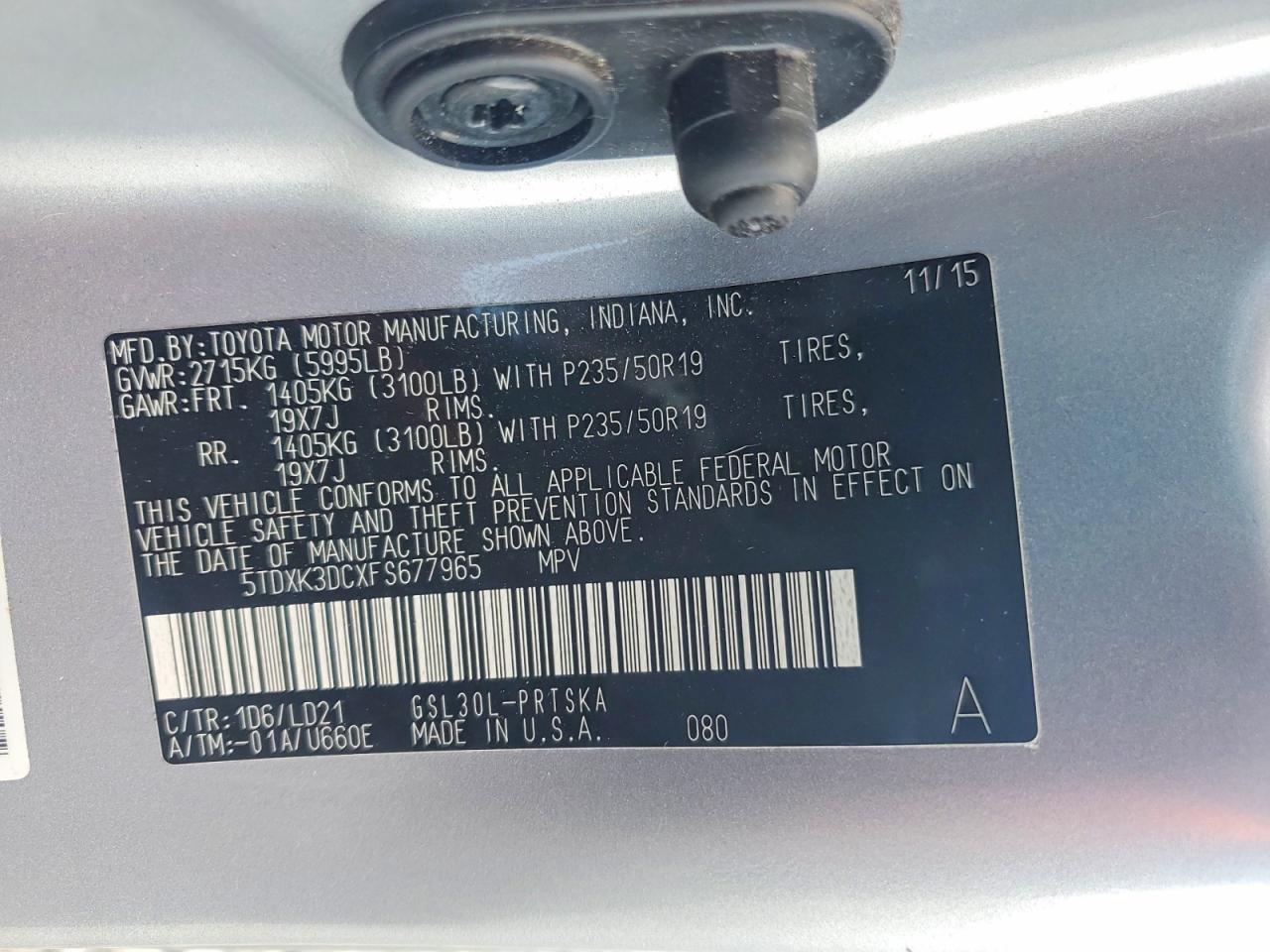 2015 TOYOTA SIENNA SPORT photo 27