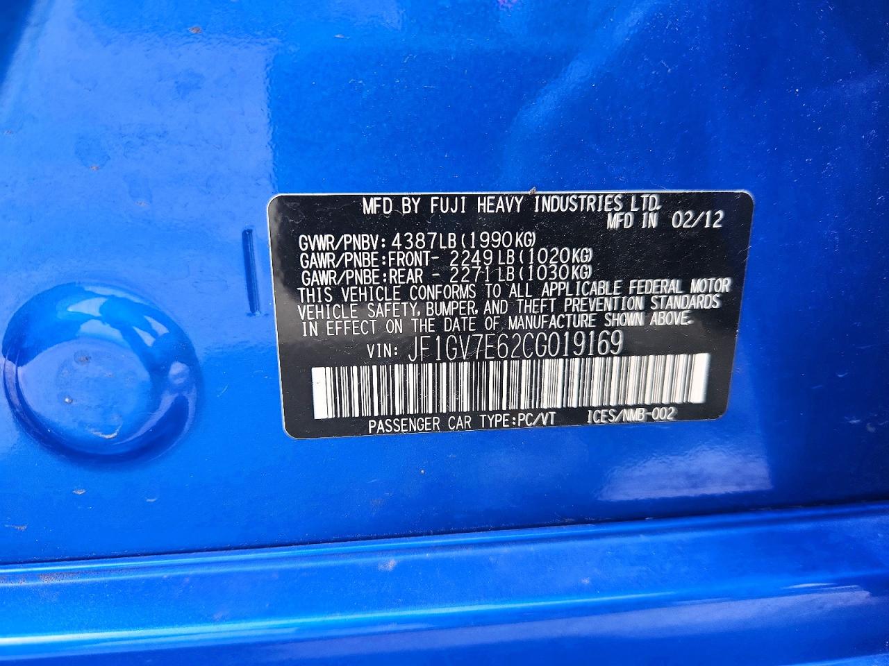 2012 SUBARU IMPREZA WRX photo 25