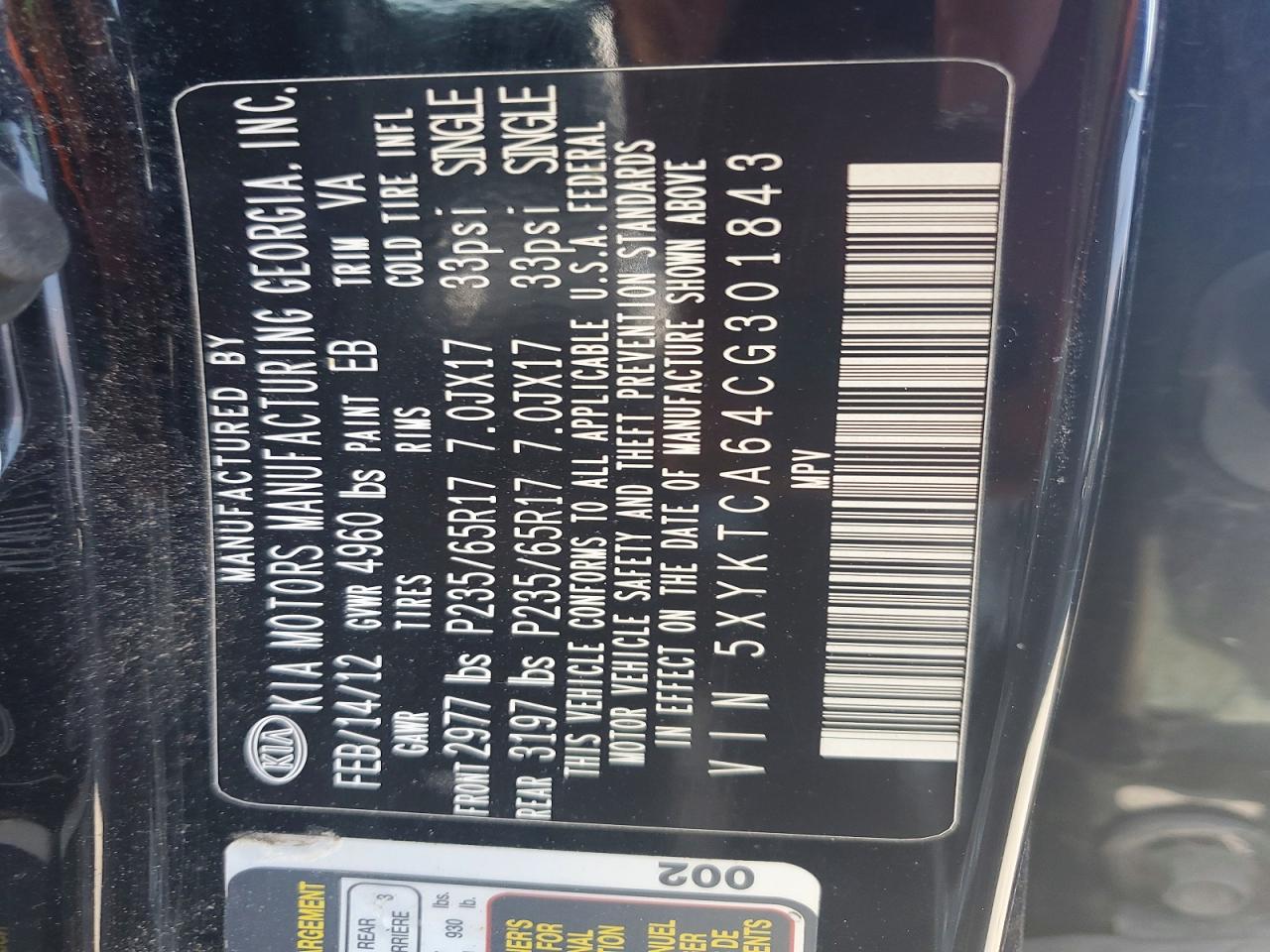 2012 KIA SORENTO LX photo 25