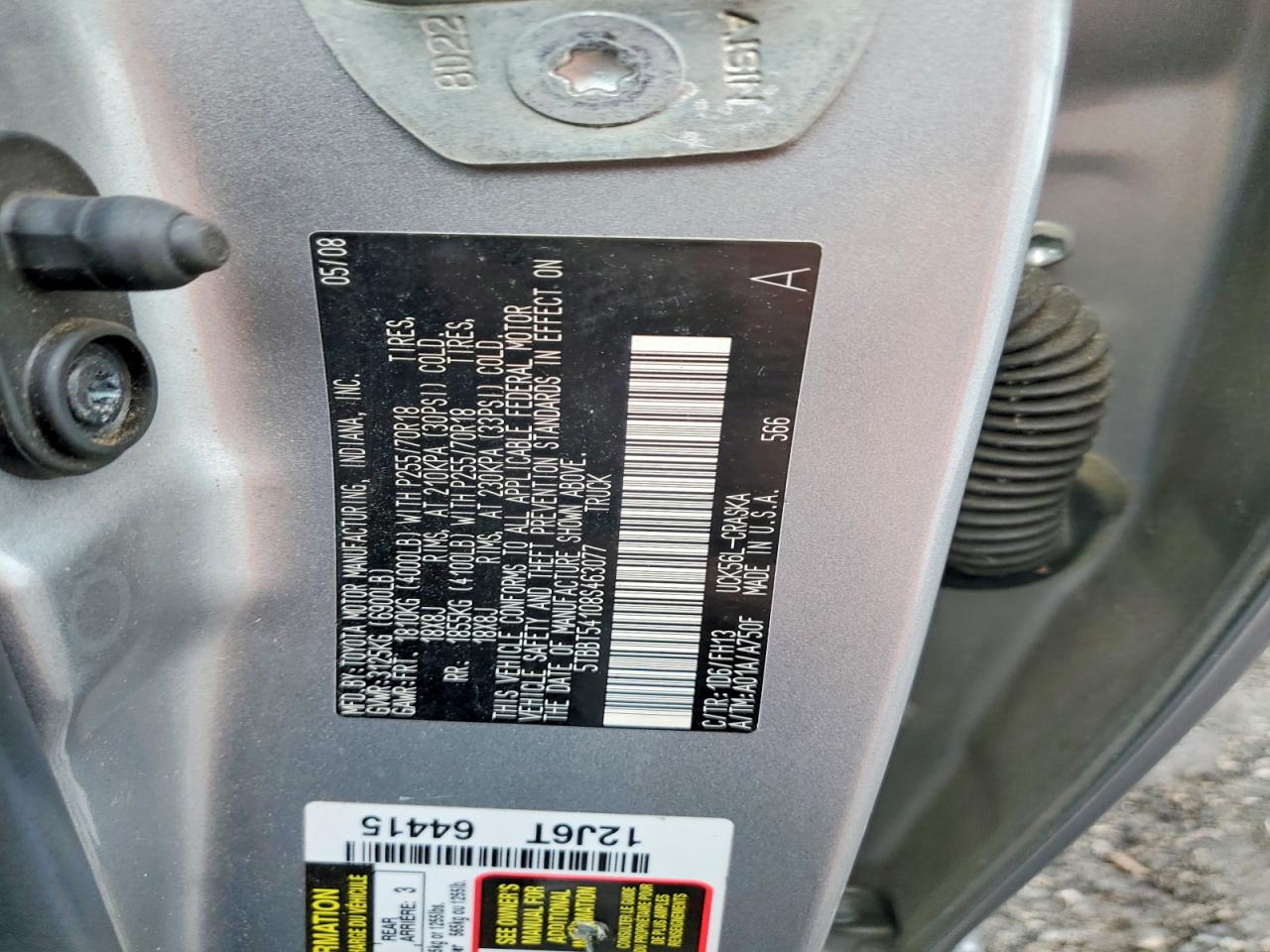 2008 TOYOTA TUNDRA GRADE photo 23