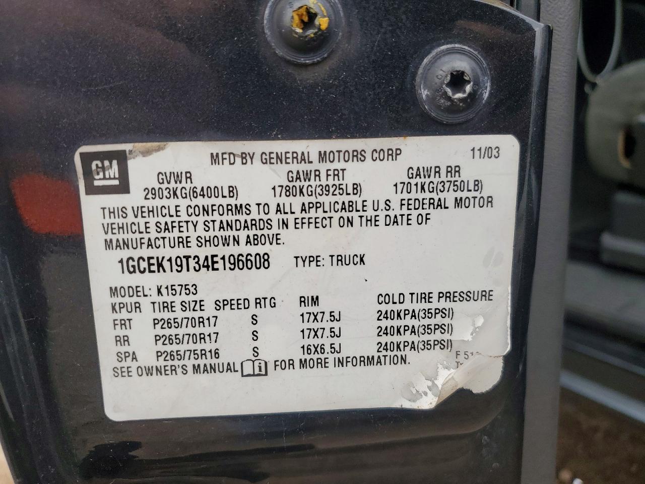2004 CHEVROLET SILVERADO K1500 photo 23