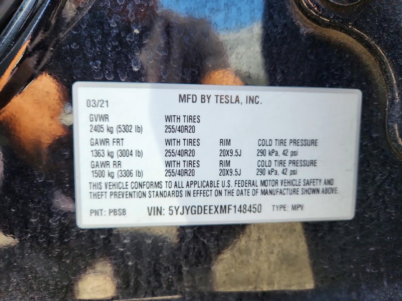 2021 TESLA MODEL Y photo 12