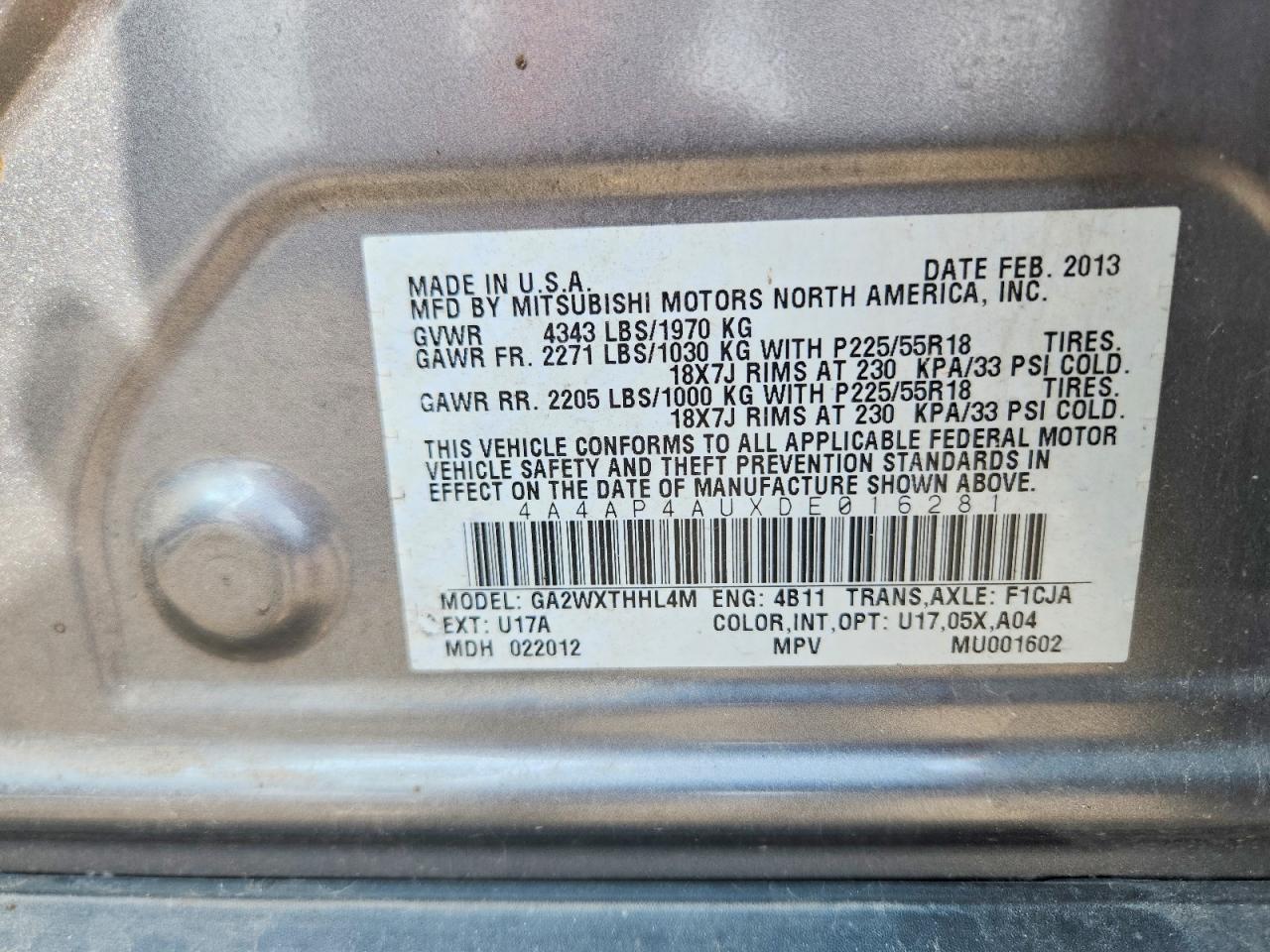 2013 MITSUBISHI OUTLANDER SPORT SE photo 13