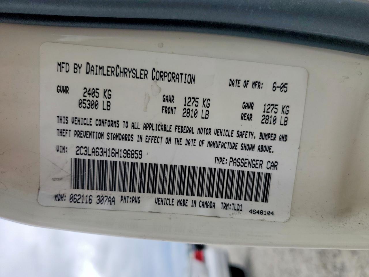 2006 CHRYSLER 300C photo 23