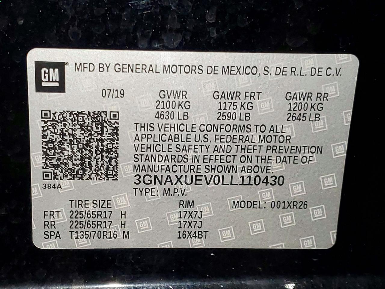 2020 CHEVROLET EQUINOX LT photo 14
