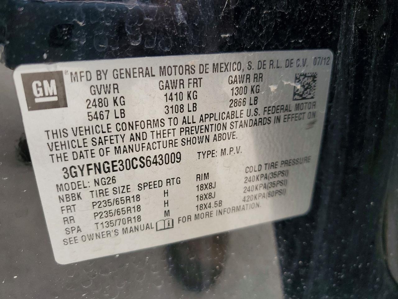 2012 CADILLAC SRX photo 37
