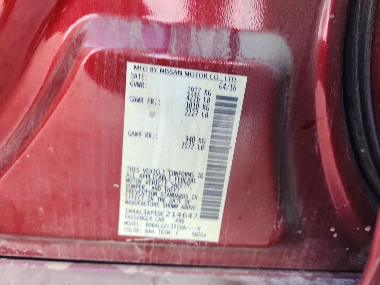 2016 NISSAN ALTIMA 2.5 S photo 23