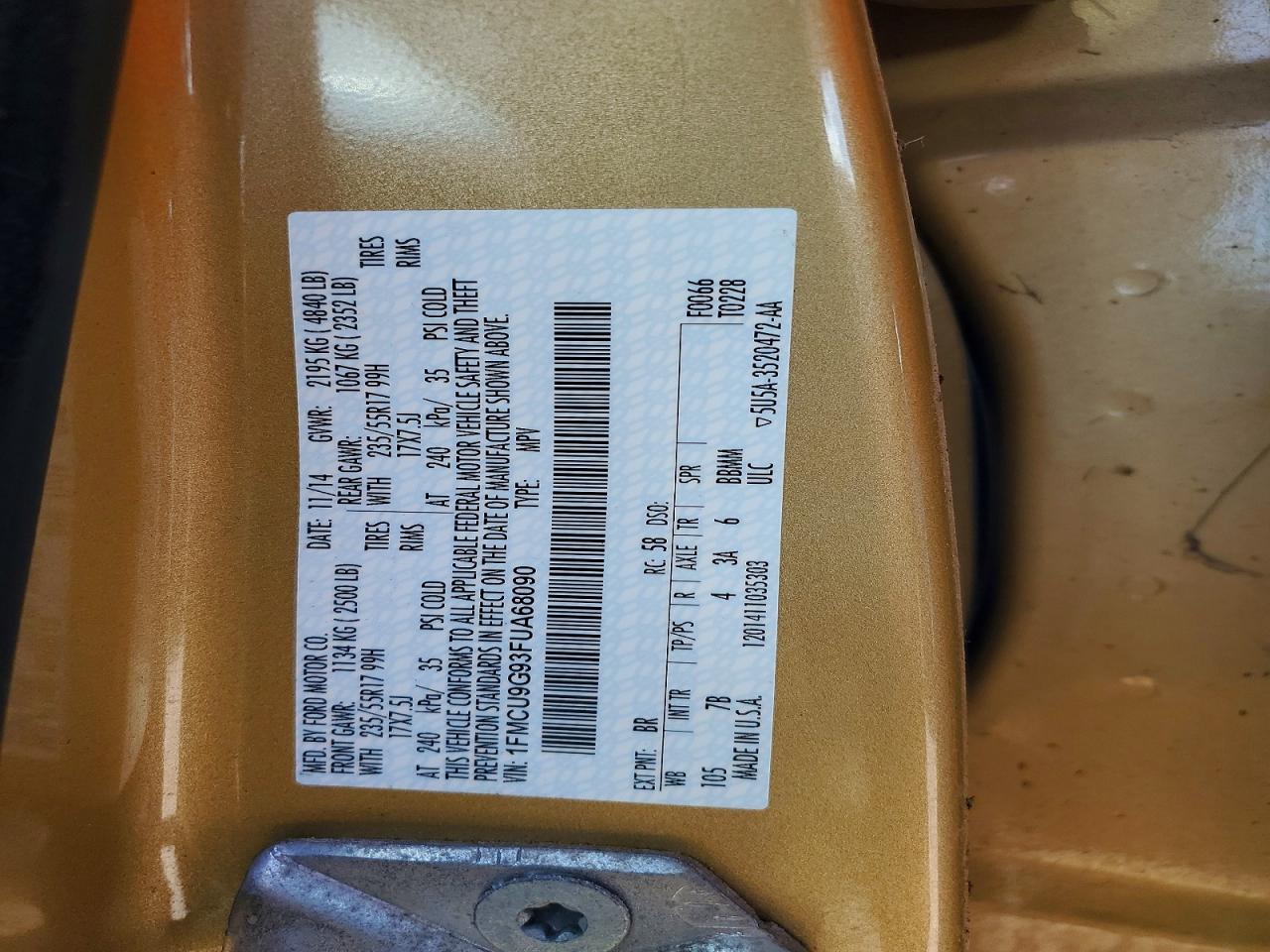 2015 FORD ESCAPE SE photo 37
