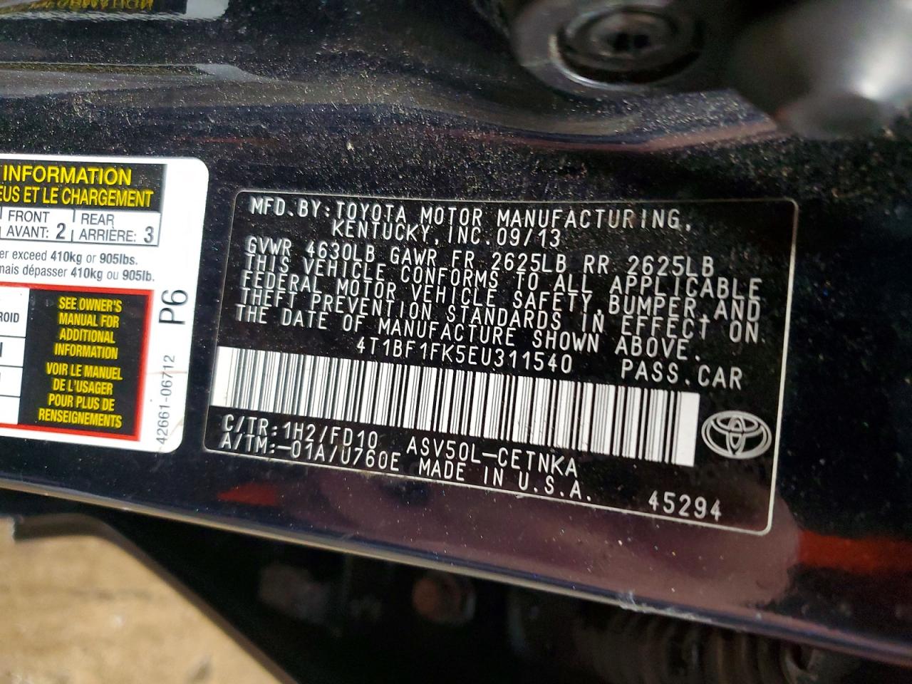 2014 TOYOTA CAMRY LE photo 23