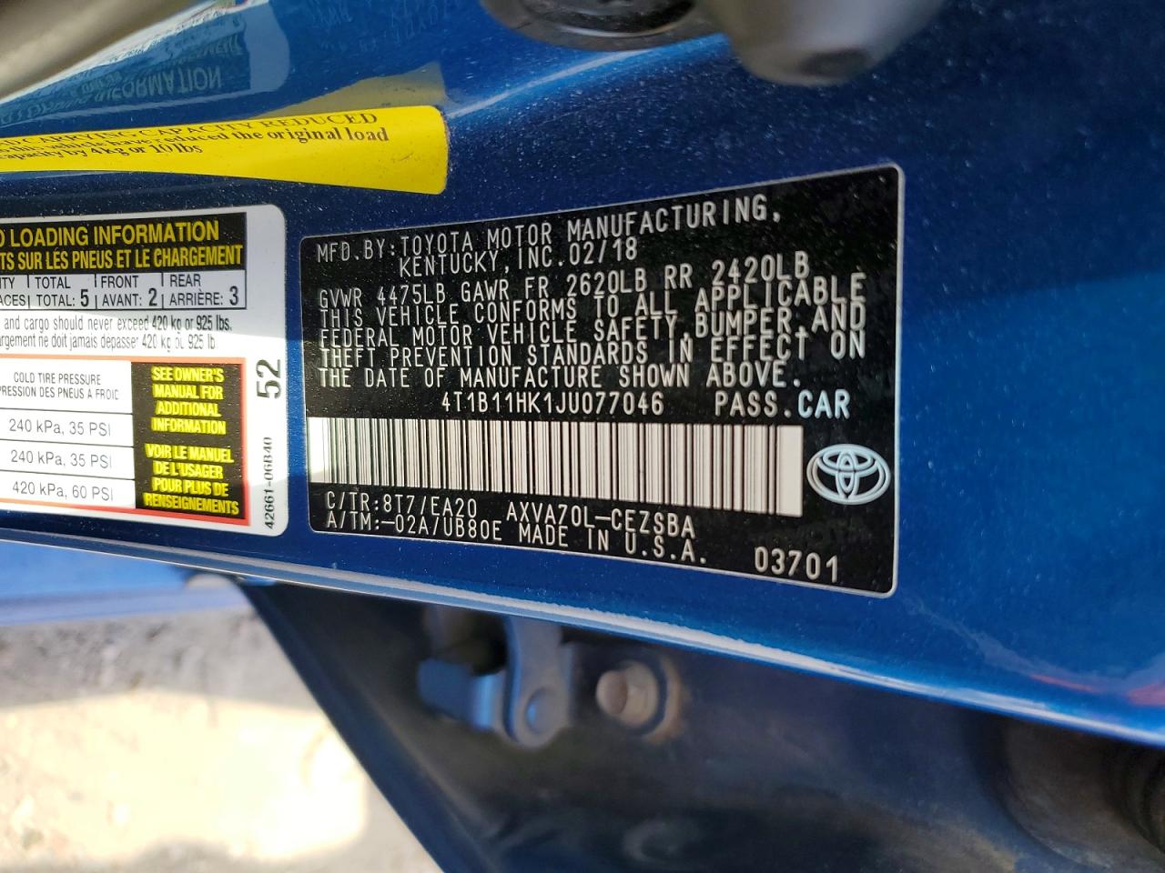2018 TOYOTA CAMRY SE photo 13