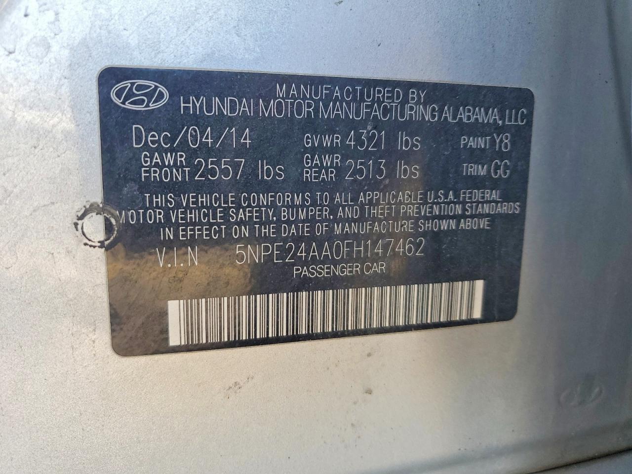 2015 HYUNDAI SONATA photo 34