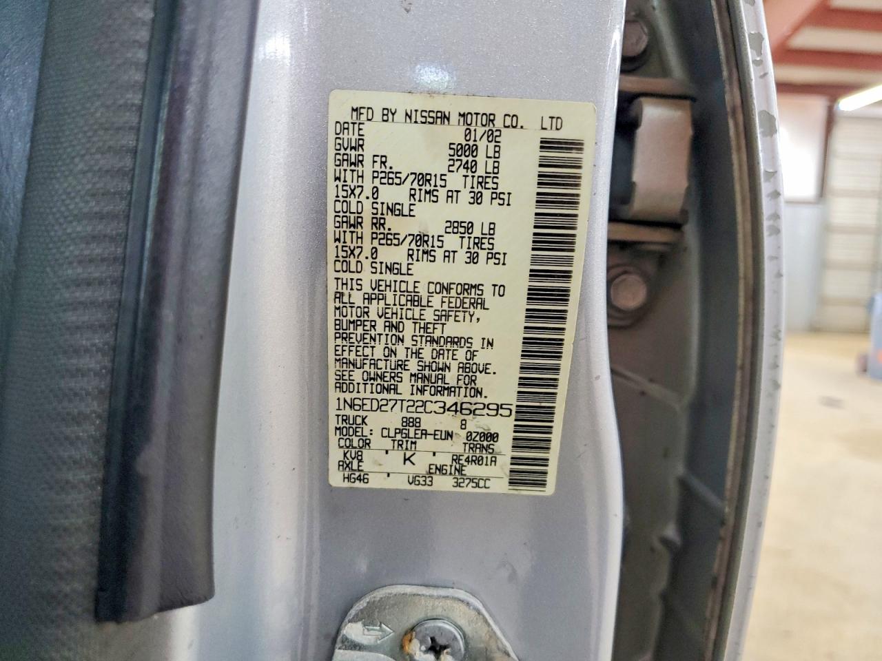 2002 NISSAN FRONTIER photo 12