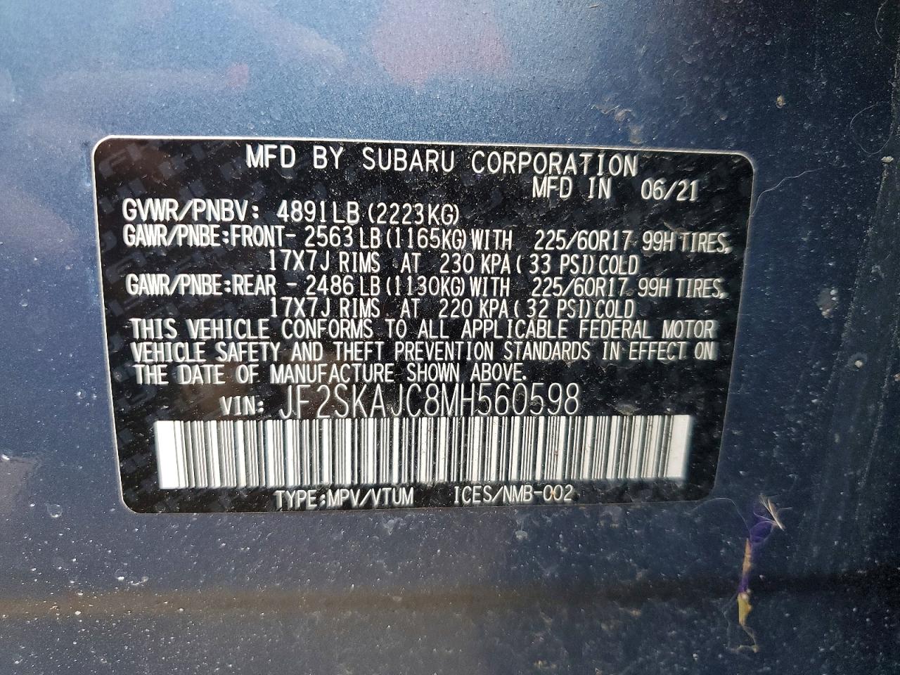 2021 SUBARU FORESTER PREMIUM photo 37